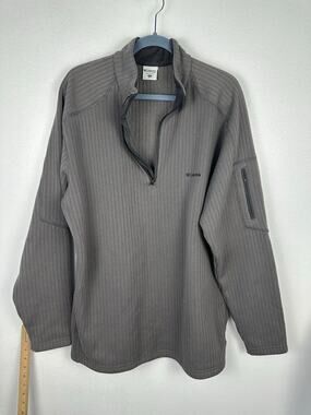 Columbia Sportswear men's XXL gray fleece 1/4 zip pullover sweater arm pocket